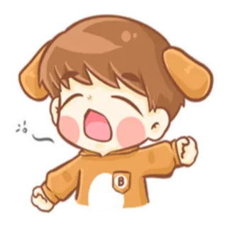 😴 Desenho animado, Cachorro, Fofo, Kawaii, Menino, Animado telegram sticker