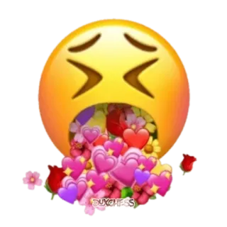 🤮 絵文字, ハート, 花, 吐く, 病気, 愛 telegram sticker