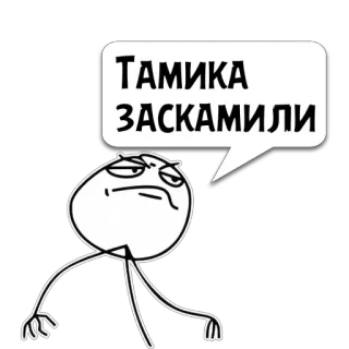 😼 ТАМИКА ЗАСКАМИЛИ Meme, Omino stilizzato, Russo, Truffa, Umorismo, Divertente whatsapp sticker