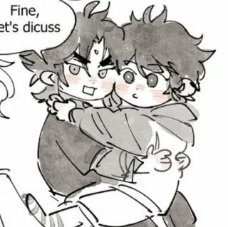☁️ Fine, let's dicuss kreskówka, anime, przytulanie, przyjaźń telegram sticker