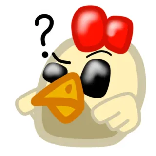 ❓ Huhn, Frage, Vogel, verwirrt, Tier telegram sticker