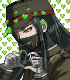 💚 Kiyo Danganronpa อนิเมะ, ตัวละคร, แฟนอาร์ต, หัวใจ, ดันกันรอนปะ telegram sticker