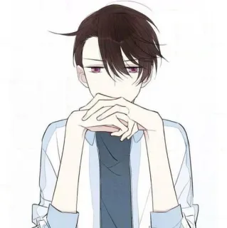 🥞 anime boy, manga style, cartoon, sad telegram sticker