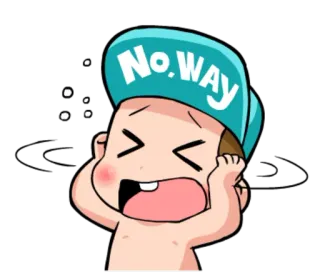 😆 NO WAY Dibujos animados, Bebé, Impactado, Imposible, Exclamación telegram sticker