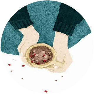 🌸 суп, еда, миска, готовка, рука, еда telegram sticker
