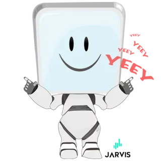 🤗 Roboter, Cartoon, Figur, Lächeln, Geste whatsapp sticker
