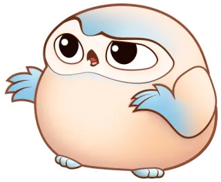 ❓ sowa, kreskówka, słodki, ptak, zwierzę, ptasi telegram sticker