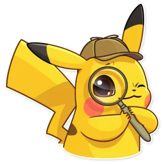 🕵️‍♀️ Pikachu Pokemon pokemon, detective, pikachu, magnifying glass, investigating telegram sticker