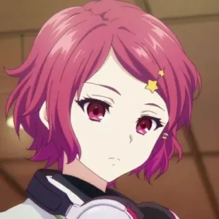 🌸 anime, karakter, rambut pink, headphone, potret telegram sticker
