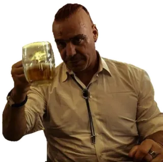 🍺 Till Lindemann hombre, cerveza, bebiendo, cantante, Rammstein, Till Lindemann whatsapp sticker