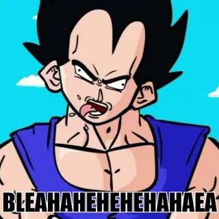 😂 Vegeta Dragon Ball BLEAHAHAHEHEHEHAHAHAEA Anime, Dragon Ball, Vegeta, Divertente, Meme, Cartone animato telegram sticker