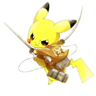 ⚡ Pikachu Attack on Titan Pikachu, pokemon, attack on titan, anime, crossover, manga, military uniform telegram sticker