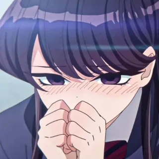 😳 Komi Shouko Komi Can't Communicate 애니메이션, 만화, 여고생, 수줍음, 귀여운 telegram sticker