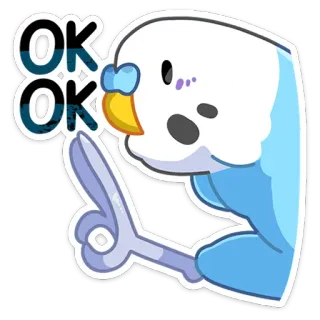 👌 OK OK vogel, ok, parkiet, goedkeuring, akkoord telegram sticker
