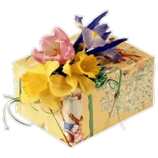 🌹 подарок, цветы, цветочный, весна, тюльпан, нарцисс, ирис telegram sticker