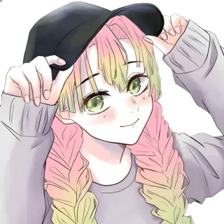👾 Anime, Garota, Chapéu, Tranças, Fofa, Fanart telegram sticker
