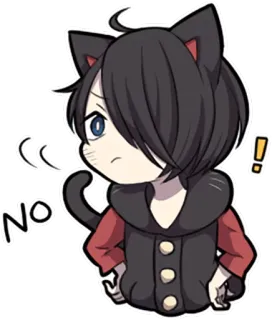 ❌ NO 고양이, 애니메이션, 귀여운, 치비, 아니요, 만화, 네코 telegram sticker