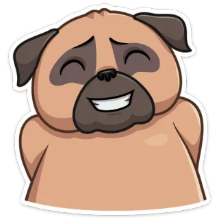 😄 dog, pug, cartoon, animal, pet, cute, emoji, sticker telegram sticker