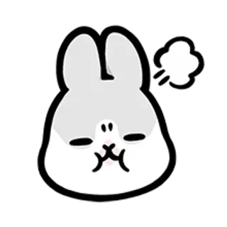 😋 兔子, 卡通, 动物, 贴纸, 可爱, 小兔子 telegram sticker