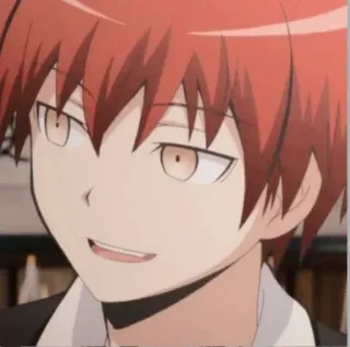 ✨ Karma Akabane Assassination Classroom anime, manga, school, boy, smiling telegram sticker