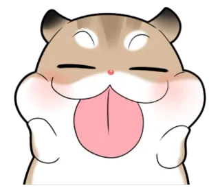 😛 hamster, schattig, cartoon, dier, grappig, kawaii telegram sticker