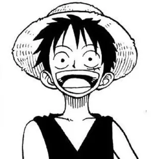 😀 Monkey D. Luffy One Piece Anime, One Piece, Luffy, Manga, Pirate, Chapeau de paille, Personnage telegram sticker