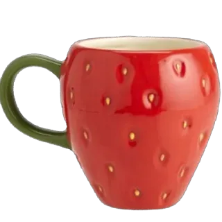 🫥 strawberry, mug, cup, red, fruit, kitchenware telegram sticker