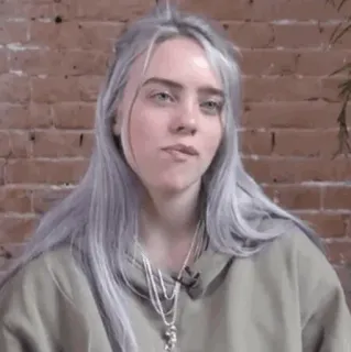 🙄 Billie Eilish Billie Eilish, cantante, celebridad, estrella pop, músico telegram sticker