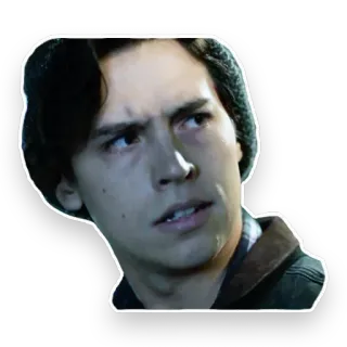 🤨 Jughead Jones Riverdale Jughead Jones, Riverdale, Cole Sprouse, drama adolescente, expresión, serie de TV, personaje telegram sticker