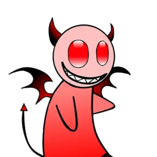 😈 teufel, dämon, cartoon, rot, halloween, fantasie telegram sticker