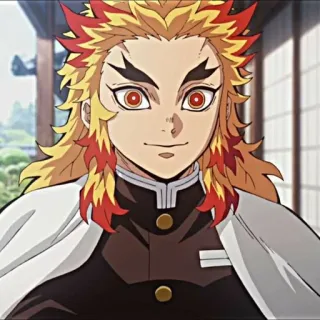 ☄ Kyojuro Rengoku Demon Slayer 动漫, 鬼灭之刃, 炼狱, 炼狱杏寿郎, 火焰, 角色 telegram sticker
