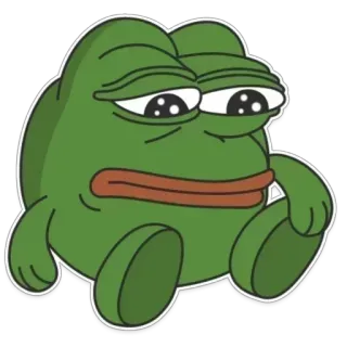 🐸 Pepe the Frog 佩佩, 青蛙, 表情包, 网络迷因, 伤心 telegram sticker