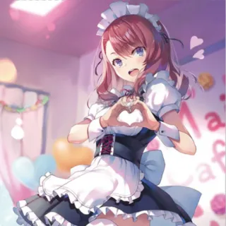📕 Anime, Maid, Café, Mignon, Fille, Coeur telegram sticker