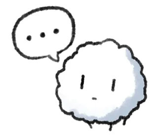 💭 ... 雲, 思考, 可愛い, 漫画, ステッカー, 白 telegram sticker