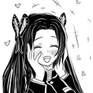 🙂 anime, girl, butterfly, happy, cute, manga, character telegram sticker