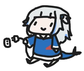 🔌 Gawr Gura gawr gura, vtuber, shark, anime, cute, cartoon telegram sticker