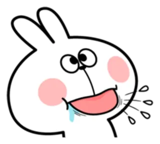😝 konijn, cartoon, schattig, dier, wit, sticker telegram sticker