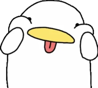 😋 kaczka, kreskówka, śmieszne, zwierzę, słodkie, głupi, język, dziwaczny telegram sticker