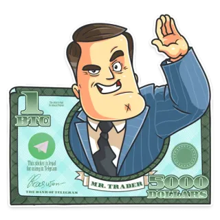 👋 MR. TRADER dinero, trading, telegram, negocios, dólares telegram sticker