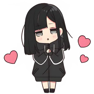 🥰 อนิเมะ, น่ารัก, คาวาอิ, หัวใจ, จิบิ telegram sticker