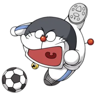 ⚽ Doraemon doraemon, anime, manga, cartoon, fußball, fußball whatsapp sticker