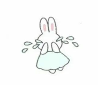 🤍 conejo, llorando, triste, lágrimas, lindo, animal telegram sticker