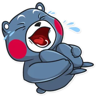 😂 chorando, triste, chateado, urso, desenho animado telegram sticker