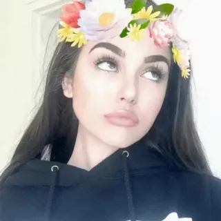 🍭 mujer, corona de flores, belleza, selfi, retrato telegram sticker