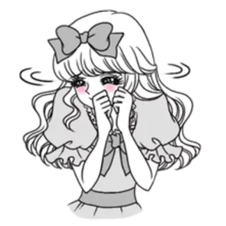 ☺️ anime, girl, cute, manga, bow, blush telegram sticker