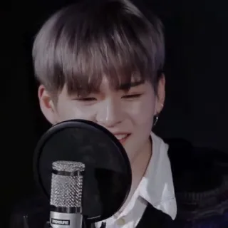 🐯 persona, hombre, grabación, micrófono, canto, kpop, ídolo, cantante telegram sticker