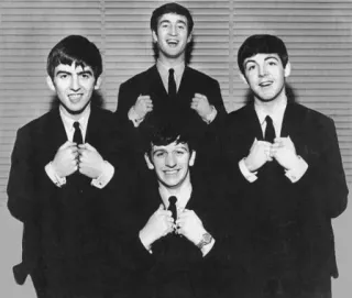 👥 The Beatles, band, musik, grup, potret, 60an telegram sticker