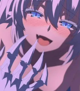 💙 Anime, Ragazza, Mostro, Zanne, Espressione telegram sticker