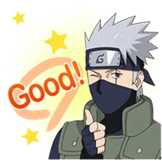 🤗 Kakashi Naruto Good! Anime, Cartoon, Kakashi, Naruto, Gut, Sticker whatsapp sticker