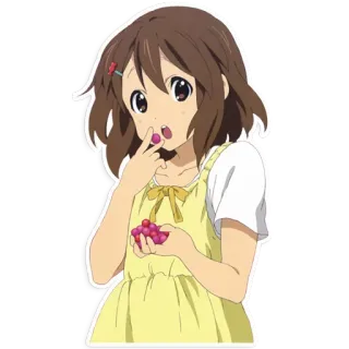 😮 Anime, Ragazza, Mangiare, Uva, Carina, Cartone animato telegram sticker